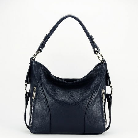 Posete - Geanta bleumarin medie din piele naturala 8931 124