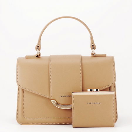 Posete - Geanta camel Premium cu portofel CB2401-2 11
