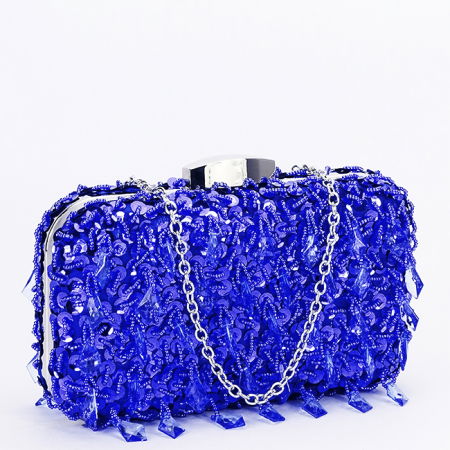 Geanta clutch albastra cu cristale si paiete BME6011 06 [0]