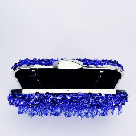 Geanta clutch albastra cu cristale si paiete BME6011 06 [6]