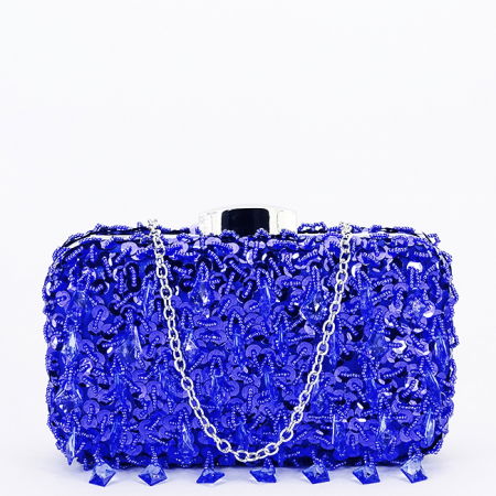 Geanta clutch albastra cu cristale si paiete BME6011 06 [1]