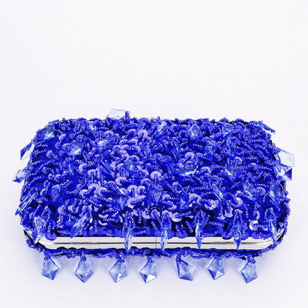 Geanta clutch albastra cu cristale si paiete BME6011 06 [4]
