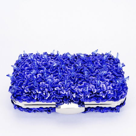 Geanta clutch albastra cu cristale si paiete BME6011 06 [5]