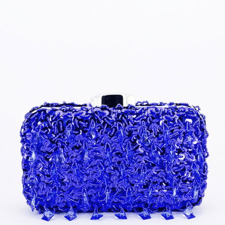 Geanta clutch albastra cu cristale si paiete BME6011 06 [3]