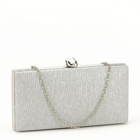 Clutch - Geanta clutch cu sclipici BYH809 -06 Argintiu