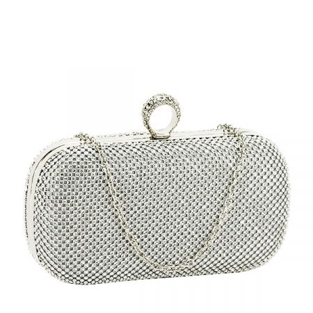 Clutch - Geanta clutch cu pietricele BFL-1061 05 Argintiu