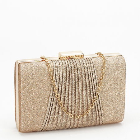Clutch - Geanta clutch auriu roze cu sclipici 1009 05