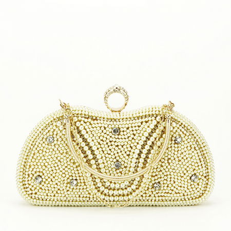Geanta clutch cu perle si pietricele BME-22732 05 Auriu [1]