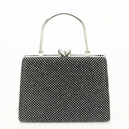 Clutch - Geanta clutch neagra cu pietricele BYH-877 05