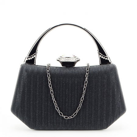 Clutch - Geanta clutch negru cu cristale si sclipici 55461 06