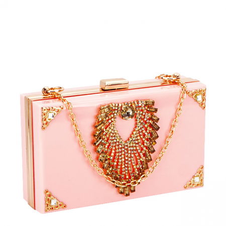 Clutch - Geanta clutch cu pietricele JR-27BB 05 Roz
