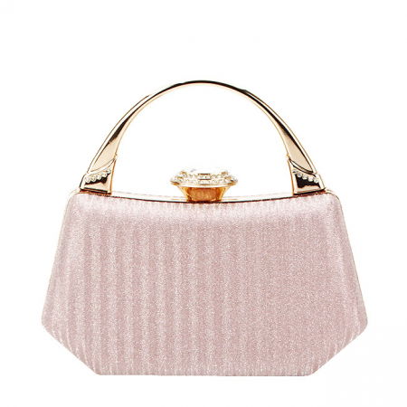 Clutch - Geanta clutch cu sclipici, 55461 06, 11x20x4cm, Auriu rose