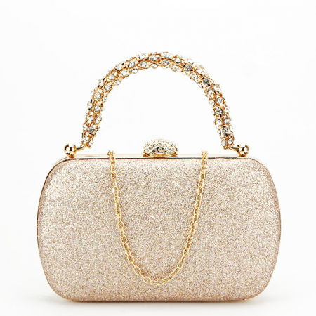 Clutch - Geanta clutch sampanie cu maner detasabil BYH-871 06