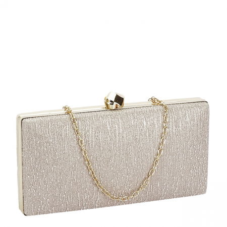 Clutch - Geanta clutch sampanie cu sclipici BYH-809 06