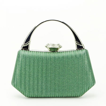 Clutch - Geanta clutch verde cu cristale si sclipici 55461 06