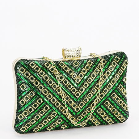 Clutch - Geanta clutch verde cu model 3d BYH-87900 06