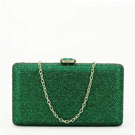 Clutch - Geanta clutch verde cu pietricele BJH-715 06