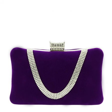 Clutch - Geanta clutch violet din catifea 1007 01
