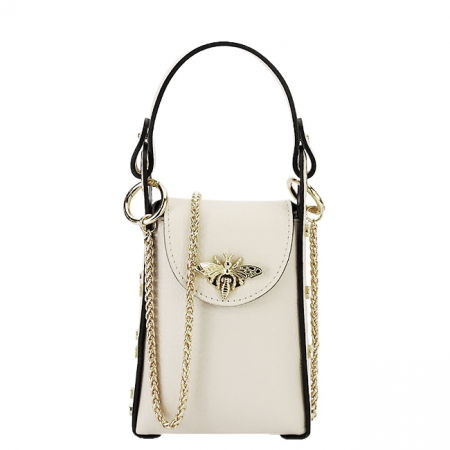 Clutch - Geanta crem mica din piele naturala 1021 127