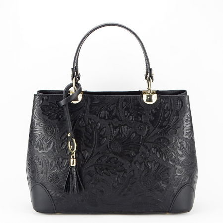 Posete - Geanta din piele naturala 8952 124 Negru