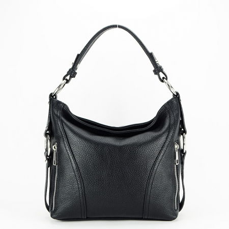 Posete - Geanta medie din piele naturala 8931 124 Negru