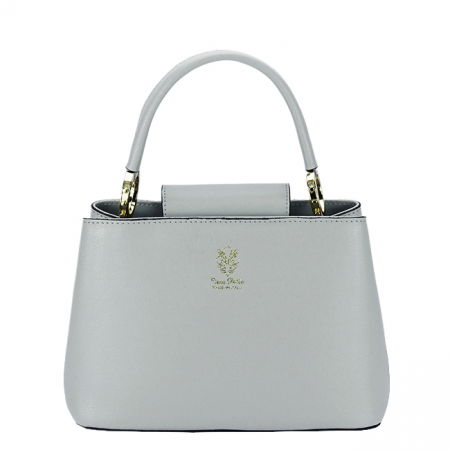 Posete - Geanta medie gri deschis din piele naturala 8950 119