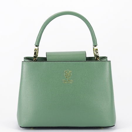 Geanta medie verde menta din piele naturala 8950 119