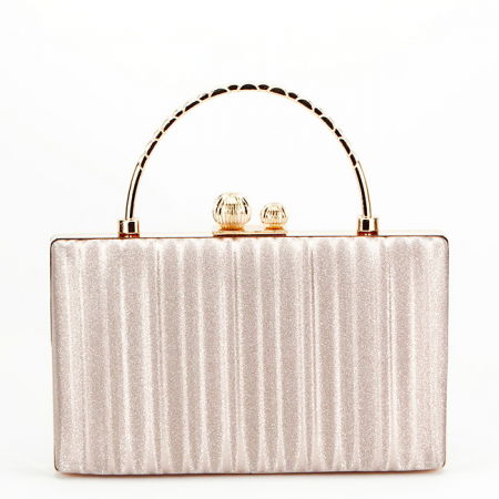 Clutch - Geanta auriu rose, clutch cu maner BME-622 05
