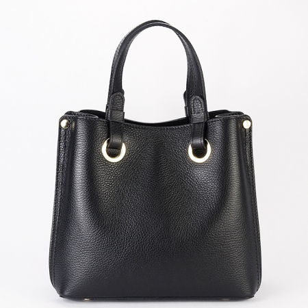 Genti piele - Geanta neagra medie din piele naturala 8916 129