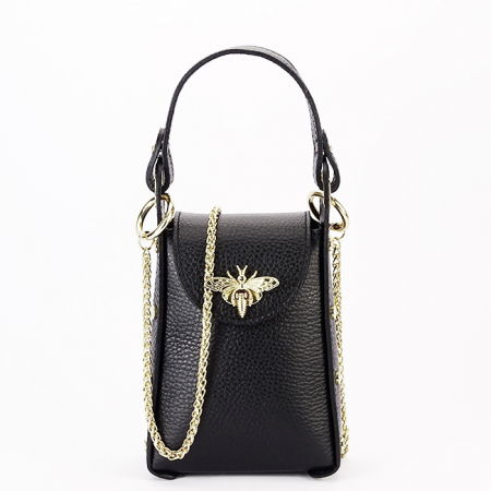 Genti mici - Geanta neagra mica din piele naturala 1021 127