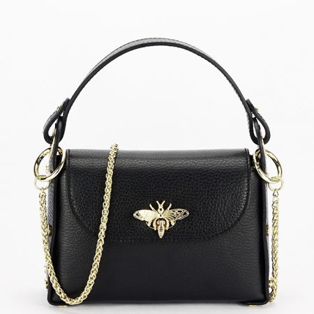 Genti mici - Geanta neagra mica din piele naturala 1602 122