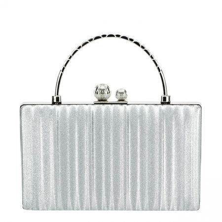 Clutch - Geanta argintie, clutch cu maner BME-622 05