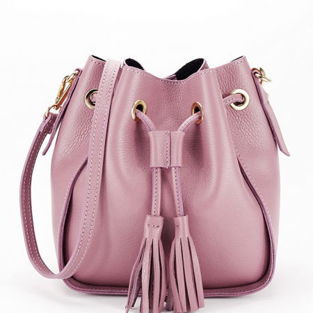 Posete - Geanta roz plamaniu din piele naturala 1110 125