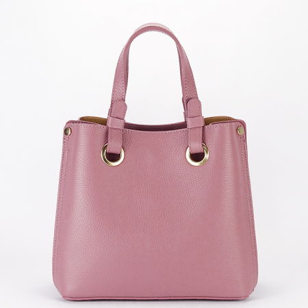 Genti piele - Geanta roz plamaniu medie din piele naturala 8916 129