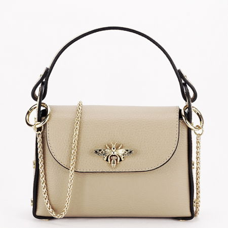 Genti mici - Geanta taupe mica din piele naturala 1602 122