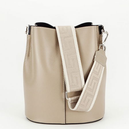 Posete - Geanta tip sac din piele naturala 8951 119 Bej