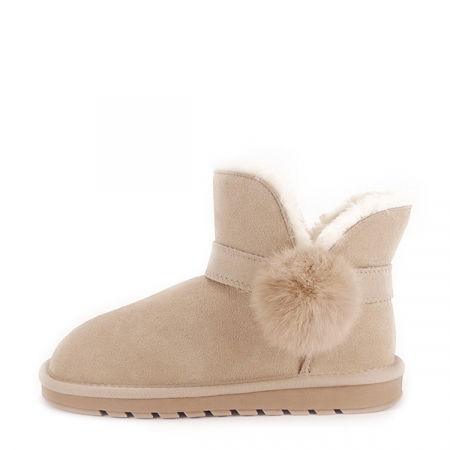 Oferte Speciale - Ghete bej din piele naturala Rita