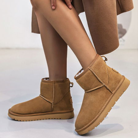 Cizme - Ghete camel din piele naturala JB1967 111