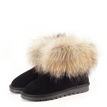 Ghete - Ghete din piele naturala negre cu blanita Carina