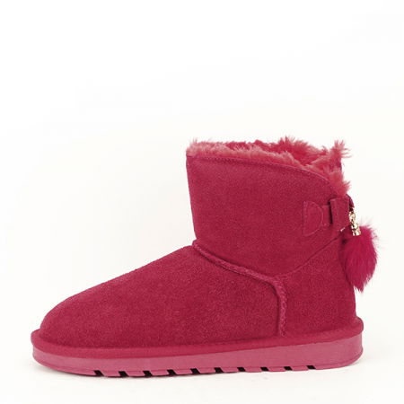 Ghete - Ghete din piele naturala rosii Mara