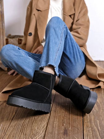 Cizme - Ghete negre din piele naturala