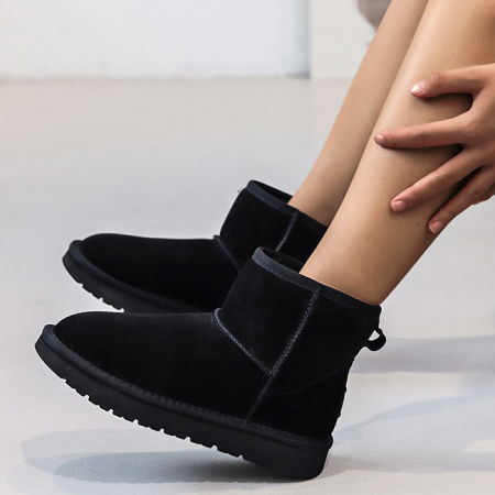 Cizme - Ghete negre din piele naturala JB1967 111