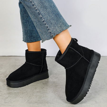 Cizme - Ghete negre din piele naturala NN605 117