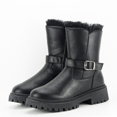 Oferte Speciale - Ghete negre imblanite