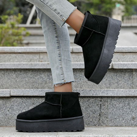 Cizme - Ghete negre cu talpa groasa 333-78 116