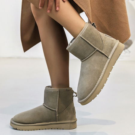 Cizme - Ghete taupe din piele naturala JB1967 111