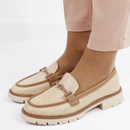 Mocasini bej de tip loafers 2200 03 [0]