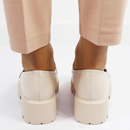 Pantofi bej de tip loafers H8-359 M2 [4]