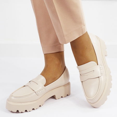 Pantofi bej de tip loafers H8-359 M2 [1]
