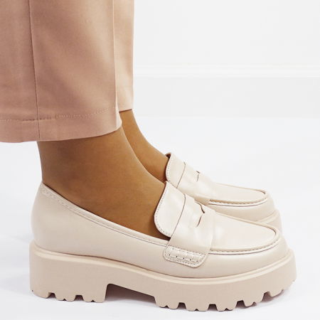 Pantofi bej de tip loafers H8-359 M2 [6]